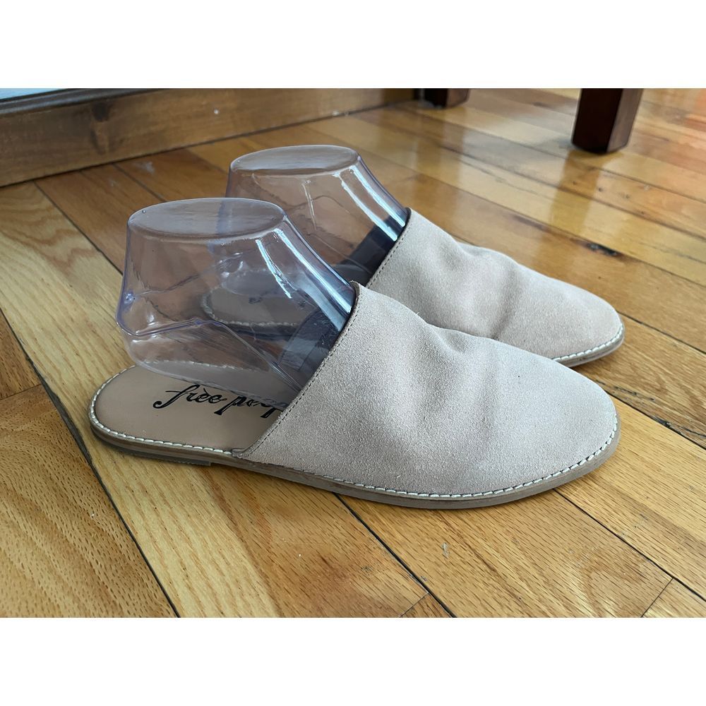 Free People Beige Suede Slip-On Mules